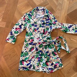 DVF Floral Wrap Romper